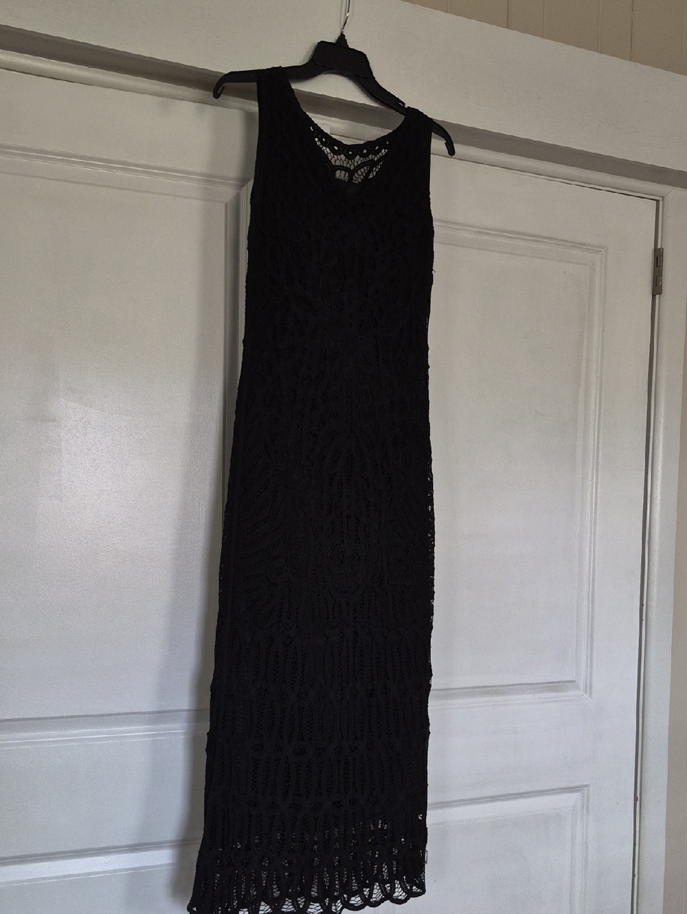 Carole Little Black Crochet Maxi Dress